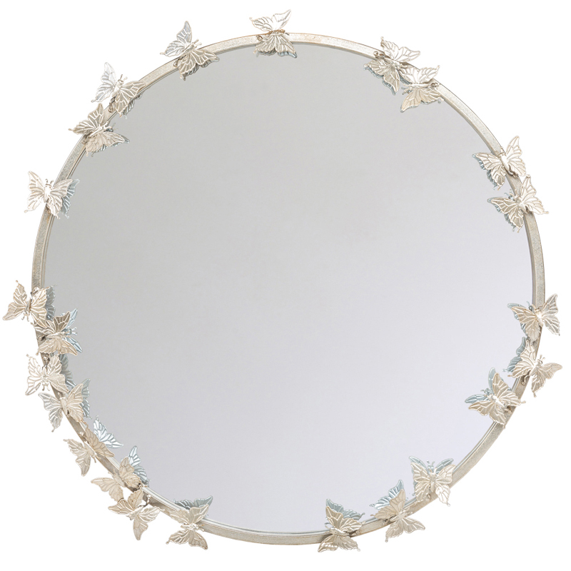  Butterflies Circle Silver Mirror    | Loft Concept 