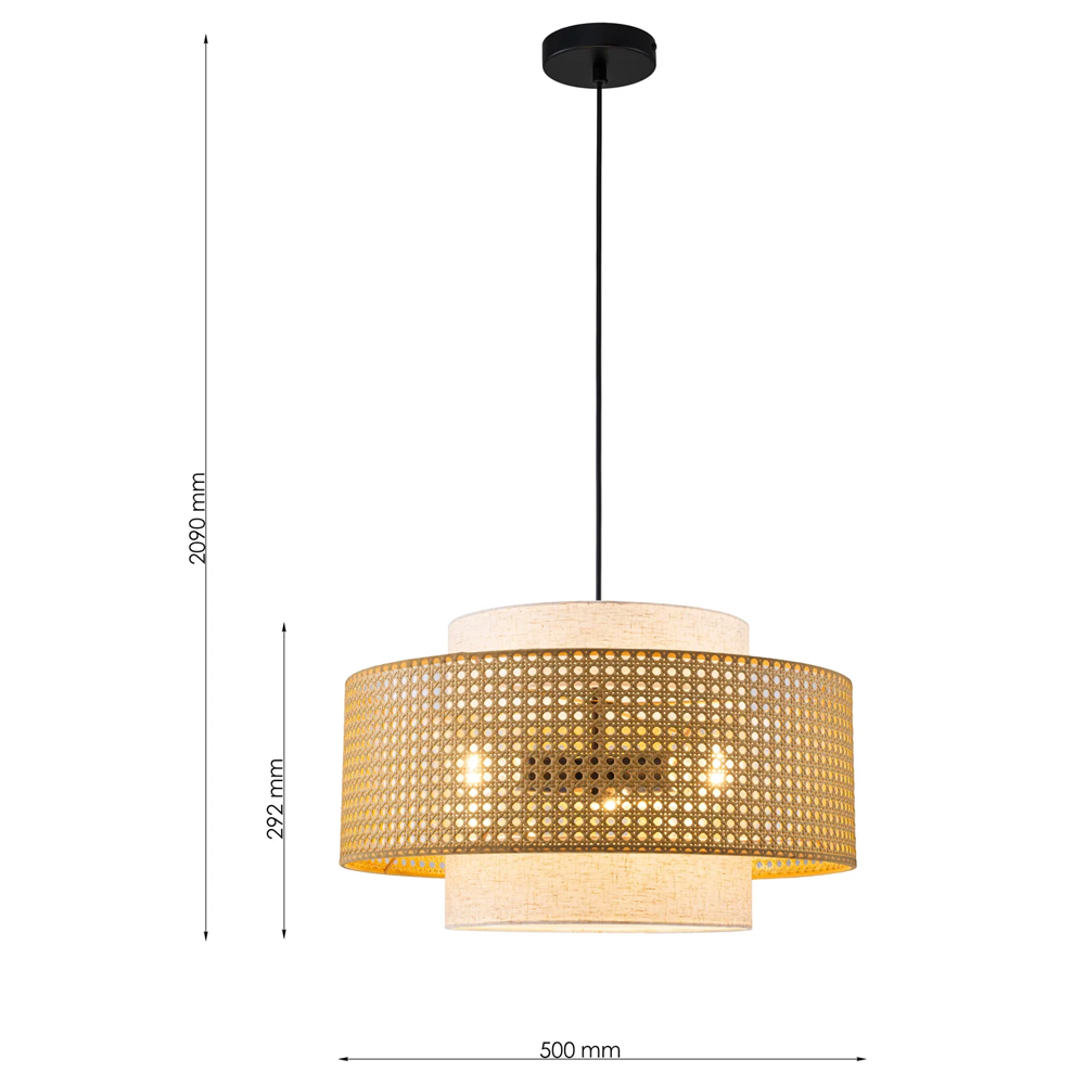 Подвесной светильник с декоративным поясом из плетеного бамбука Biuloggicu в Москве