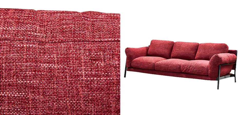 Диван Red shinil Vintage Sofa красный шенилл - фото