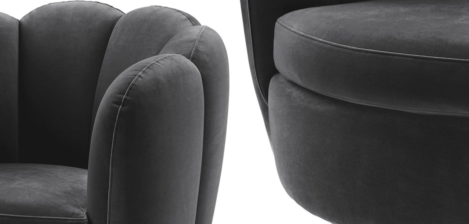 Кресло Eichholtz Swivel Chair Mirage dark grey - фото