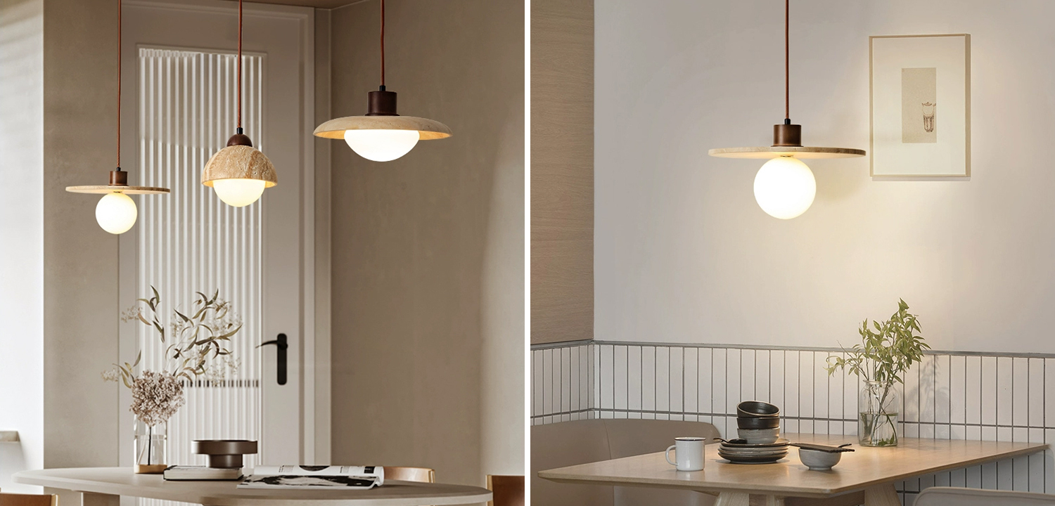 Подвесной светильник из травертина JAMTE TRAVERTINE - фото