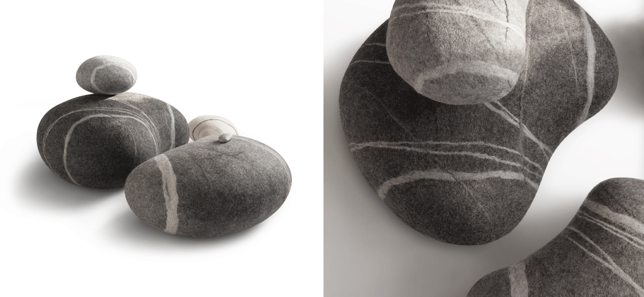 Камни - Пуфы KATSU  Скандинавский Набор из 4-х штук - фото №1