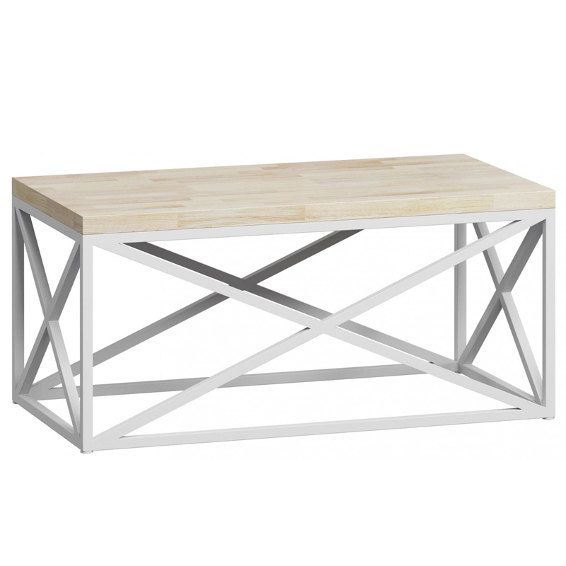   Industrial Oak Geometric Coffee Table white    | Loft Concept 