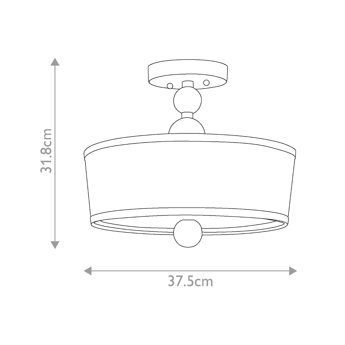 Потолочный светильник с белым цилиндрическим плафоном и шарообразными деталями Hinkley в Москве