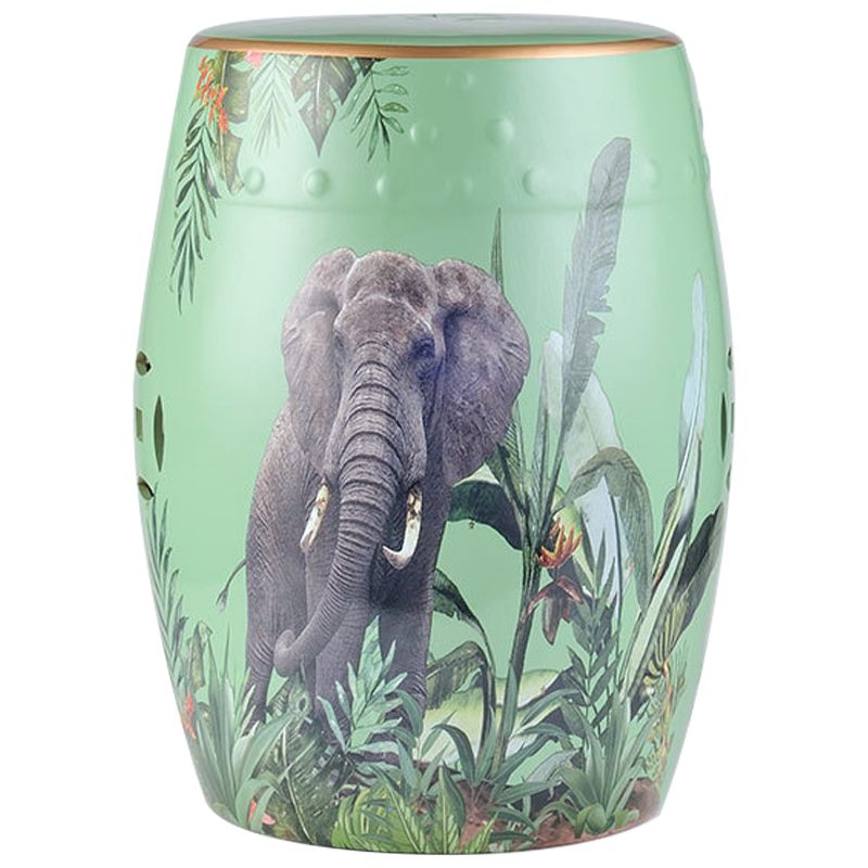   Elephant Tropical Animal Ceramic Stool Green       | Loft Concept 