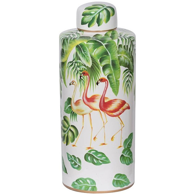    Three Flamingos Green White Vase      | Loft Concept 