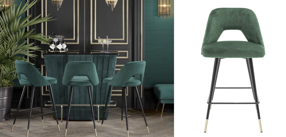 Полубарный стул Eichholtz Counter Bar Stool Avorio Green Полубарный стул Eichholtz Counter Bar Stool Avorio Green - Loft-Concept в Москве