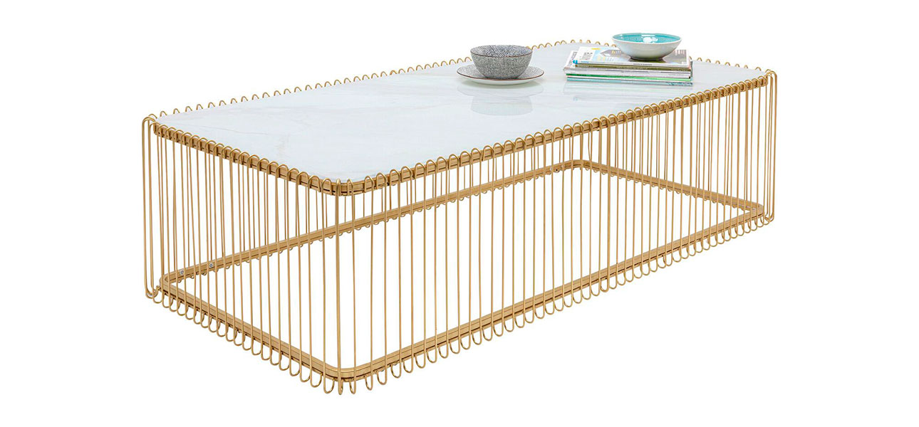 Кофейный столик прямоугольный золото Anthony - фото №1