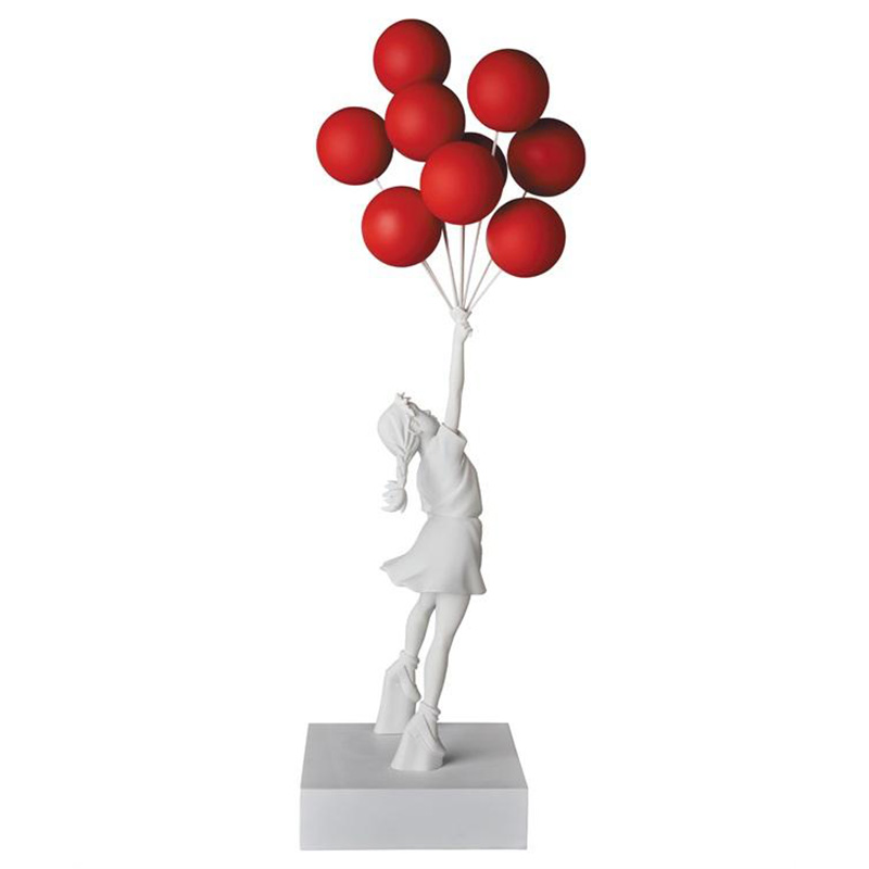  Flying Balloons Girl white and red     | Loft Concept 