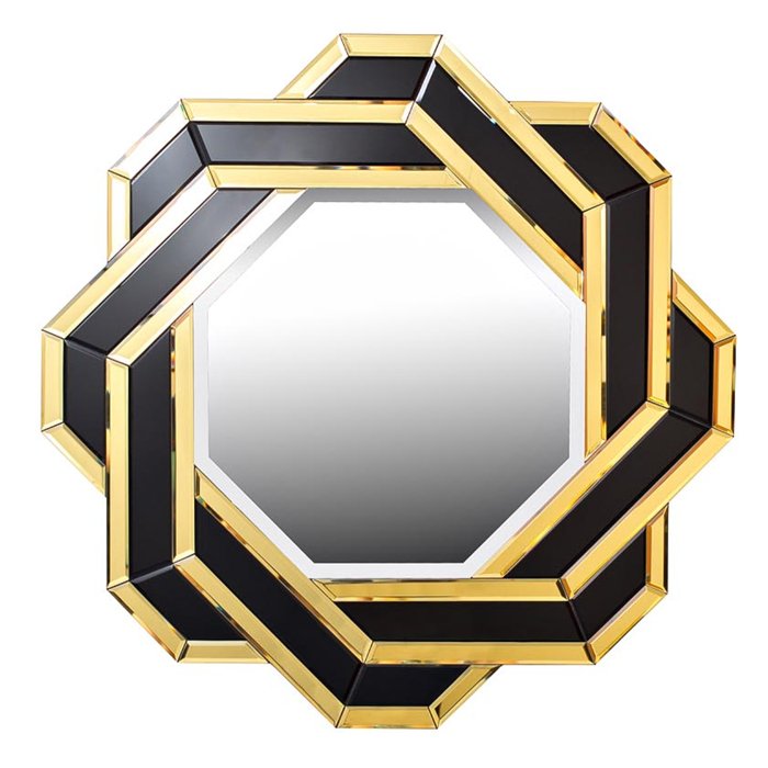  Knot octagonal Black & Gold Mirror    | Loft Concept 