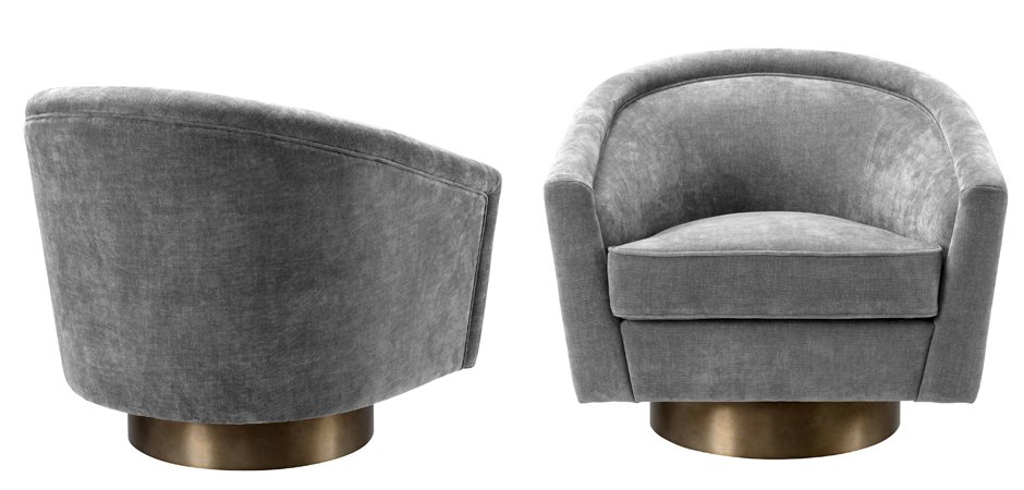 Кресло Eichholtz Swivel Chair Catene Grey - фото