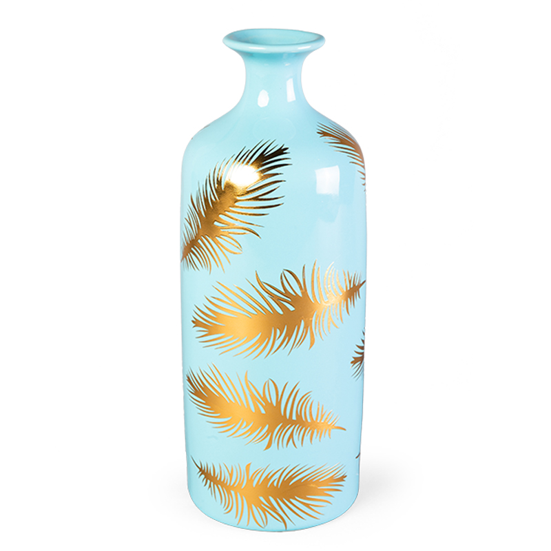  Gold feathers on blue Vase 30      | Loft Concept 