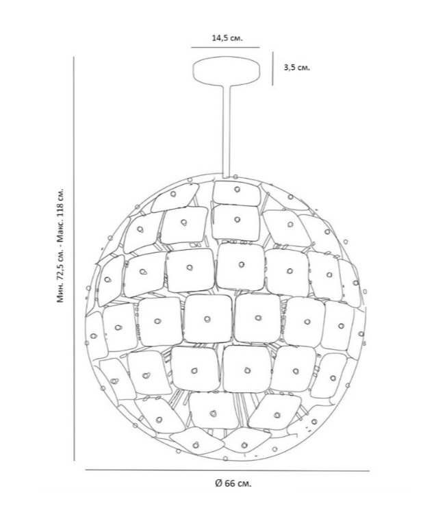 Люстра Sputnik Square Matt Chandelier в Москве