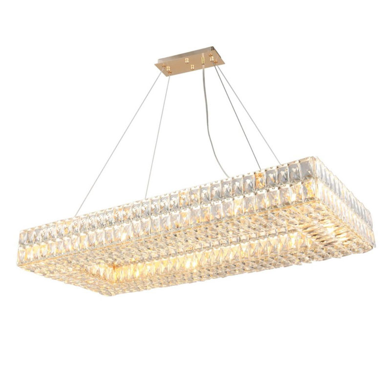 Люстра Crystal Regena Gold Rectangle Chandelier 100 Прозрачный Золотой в Москве | Loft Concept 