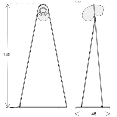  White glass trap floor lamp  