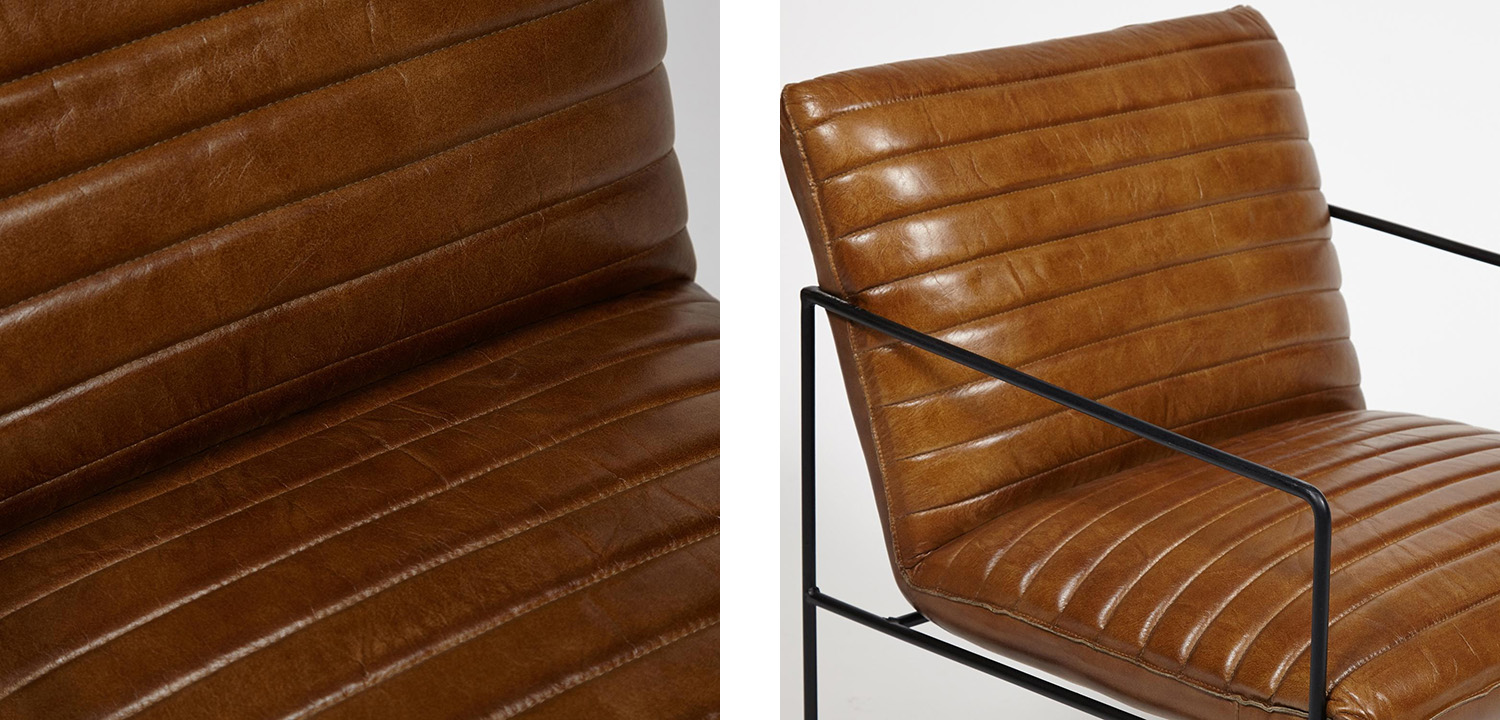 Кресло Industrial Frame buffalo leather armchair - фото