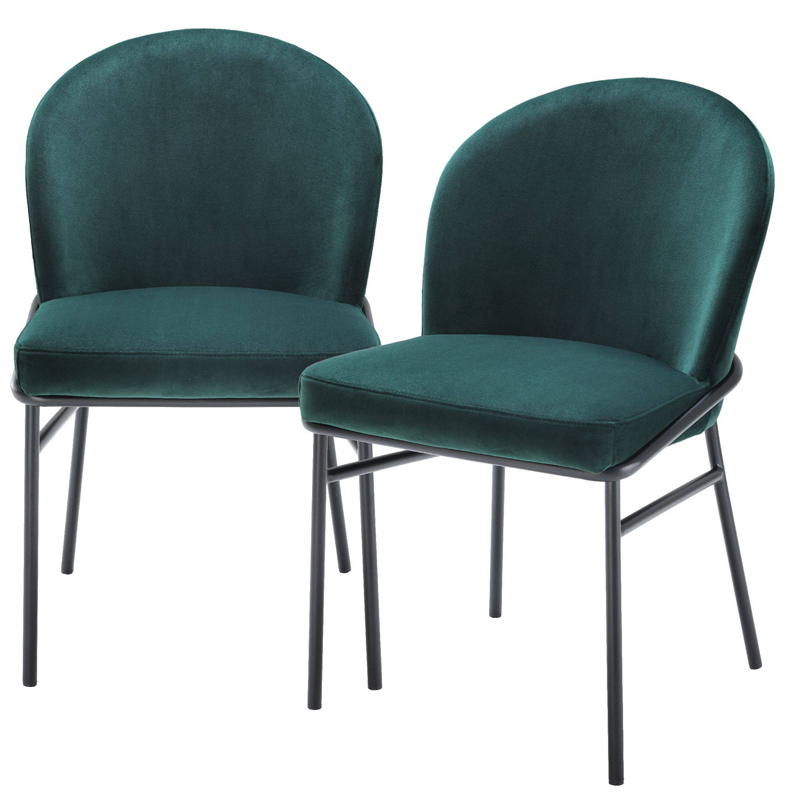 Комплект из двух стульев Eichholtz Dining Chair Willis Set of 2 dark green