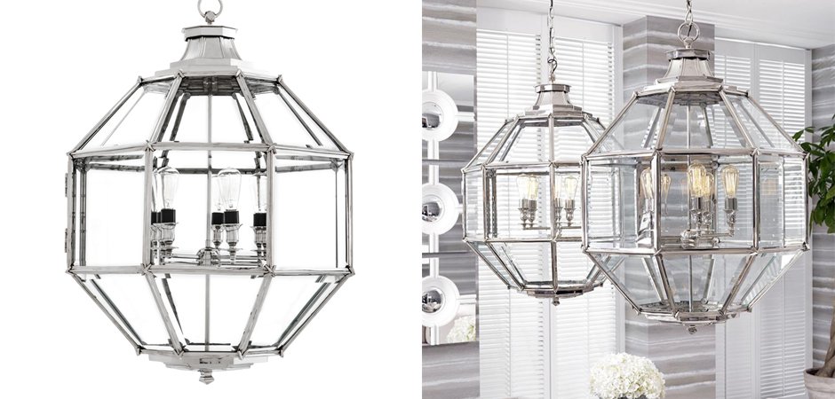 Люстра Lantern Owen Nickel L - Loft-Concept в Москве