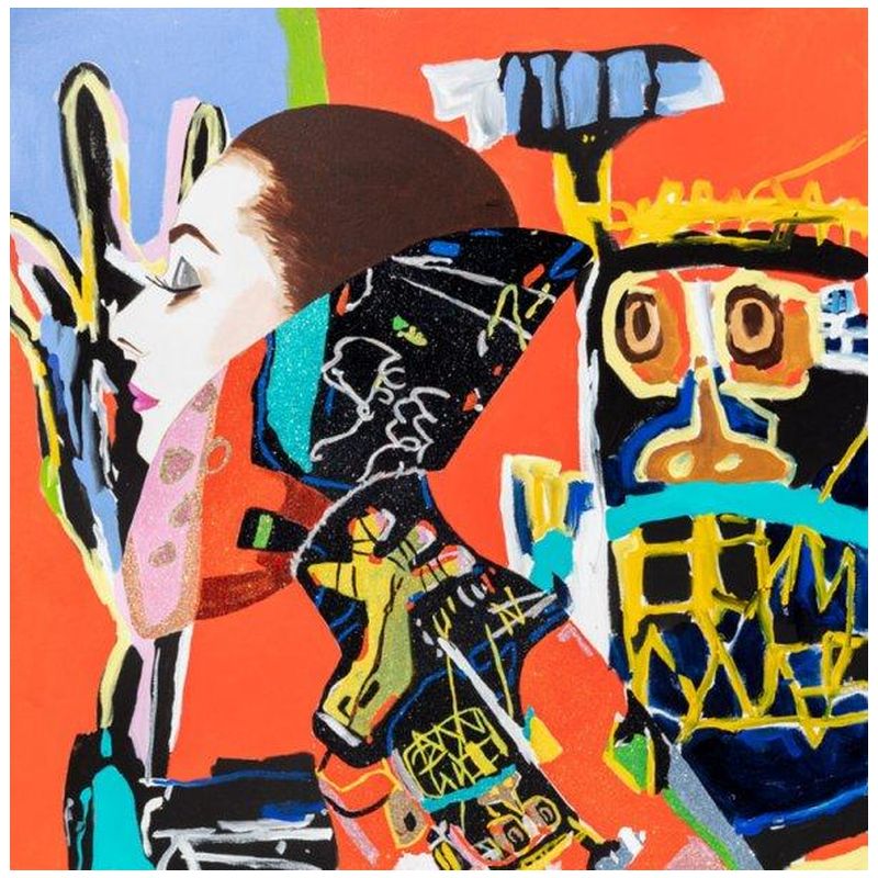  She Dreamed of Basquiat in Orange    | Loft Concept 