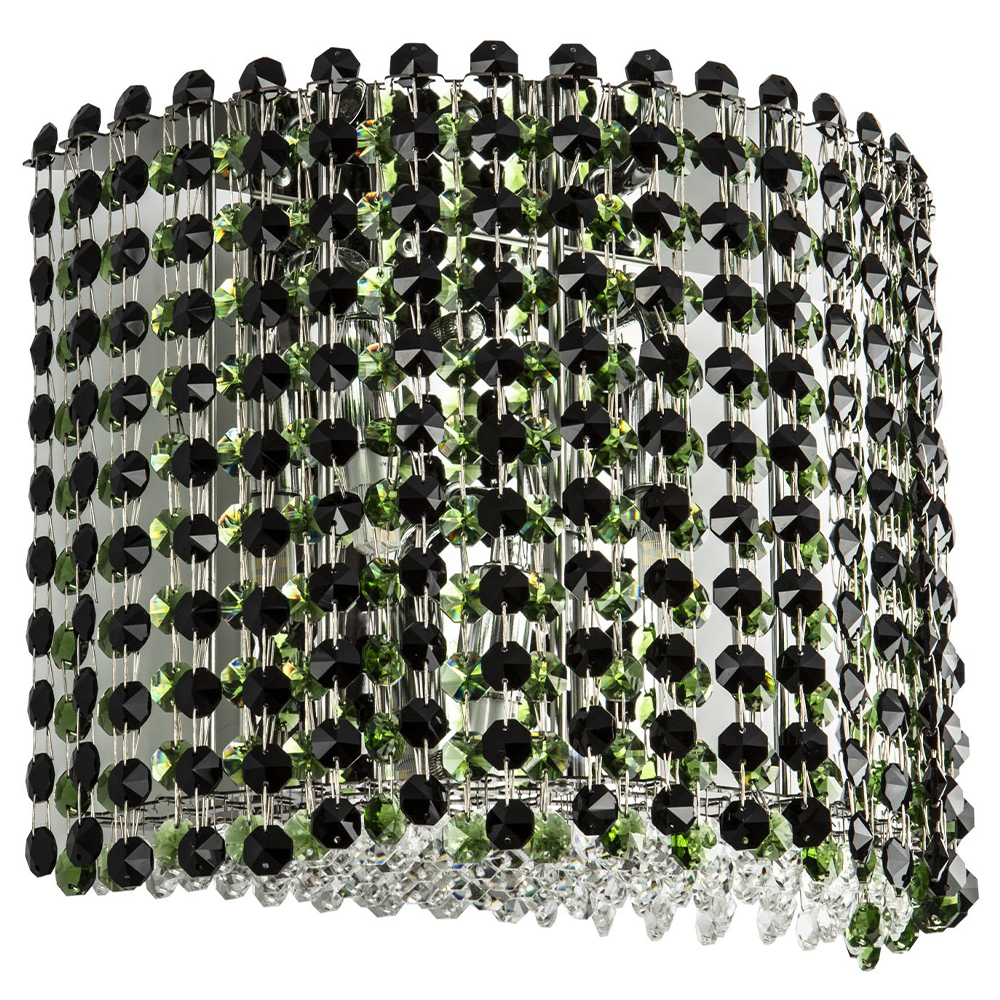 

Бра с хрустальными подвесками хром Crystal Art Chrome Green Wall Lamp