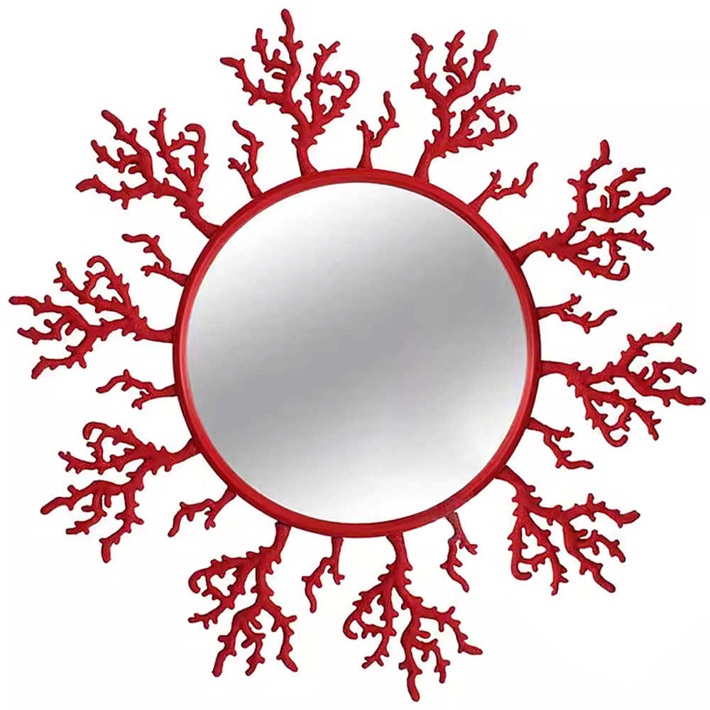 

Круглое настенное зеркало Coral Mirror Red