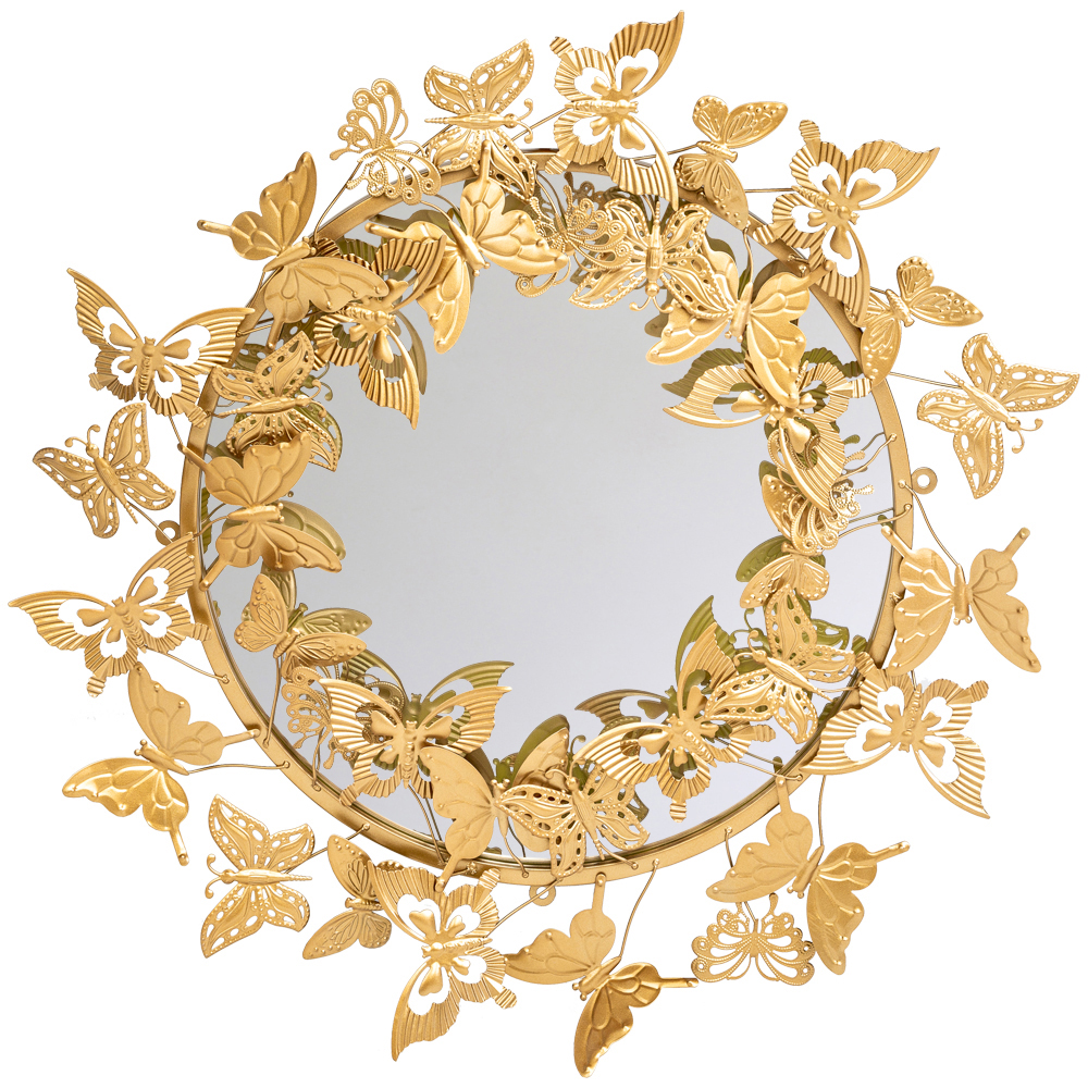 

Зеркало круглое в металлической раме украшенной фигурами бабочек Butterflies