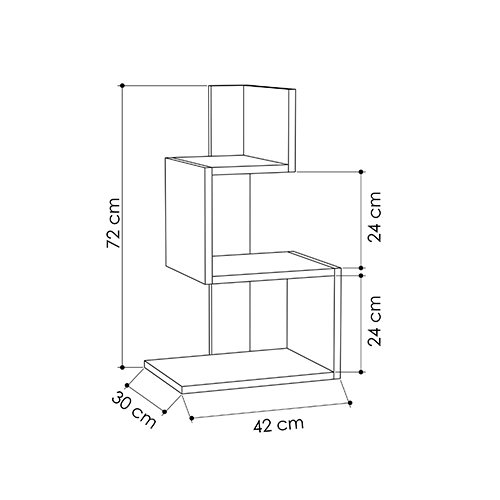 Стол приставной трехъярусный белого цвета ROSIE SIDE TABLE WHITE OAK в Москве