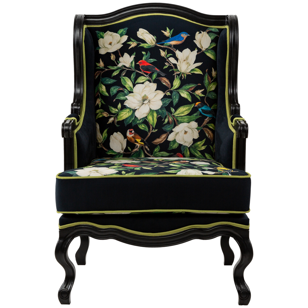 

Кресло из натурального бука с изображением птиц и цветов Blooming Birds