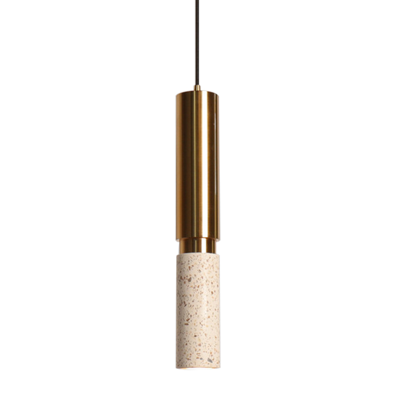     Cylindrical Pendant Lamp Marble      Nero    | Loft Concept 