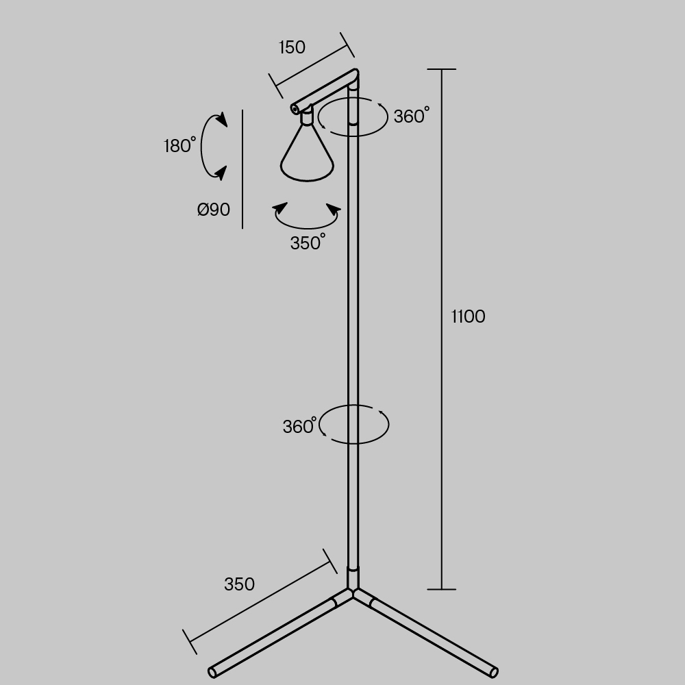 Напольный торшер светодионый Stripe 3000К 20Вт в Москве