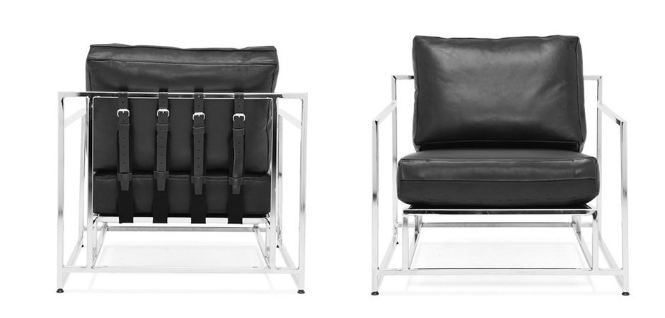 Кресло Black Calfskin Armchair - фото