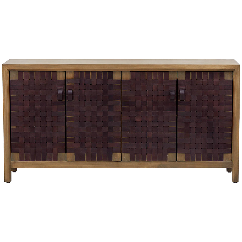  Braided Leather Wood Chest of Drawers L     | Loft Concept 