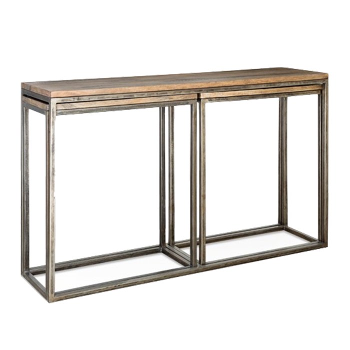  Industrial Metal Rust Triple Console Table    | Loft Concept 
