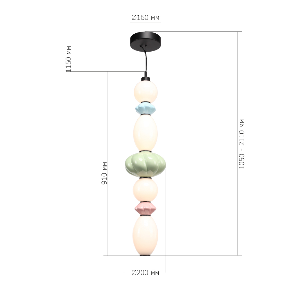 Подвесной светильник фигурный с керамическими элементами 32W LED Fragrant Light в Москве