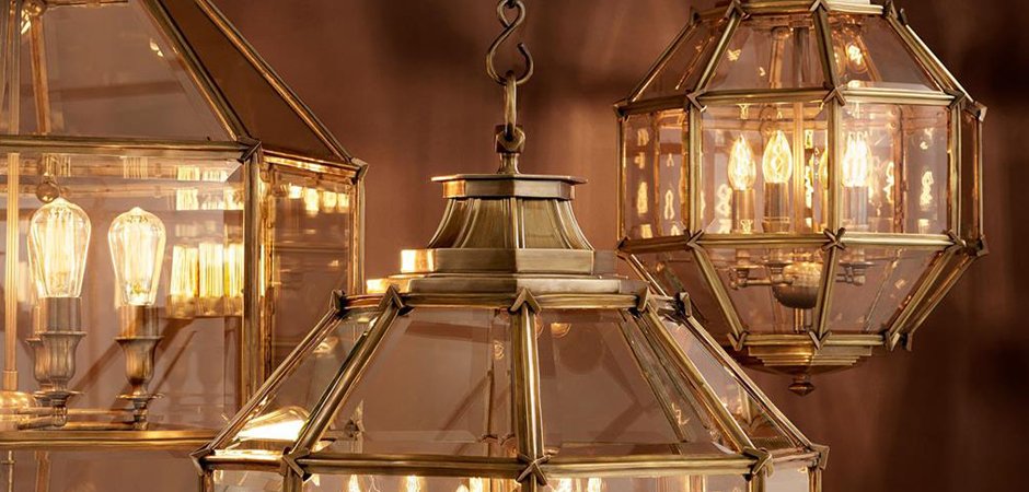 Люстра Lantern Owen Brass M - Loft-Concept в Москве
