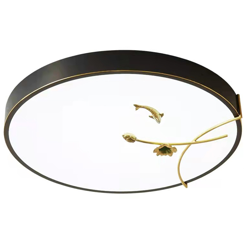    Gold Fish Round Ceiling Lamp Black       | Loft Concept 