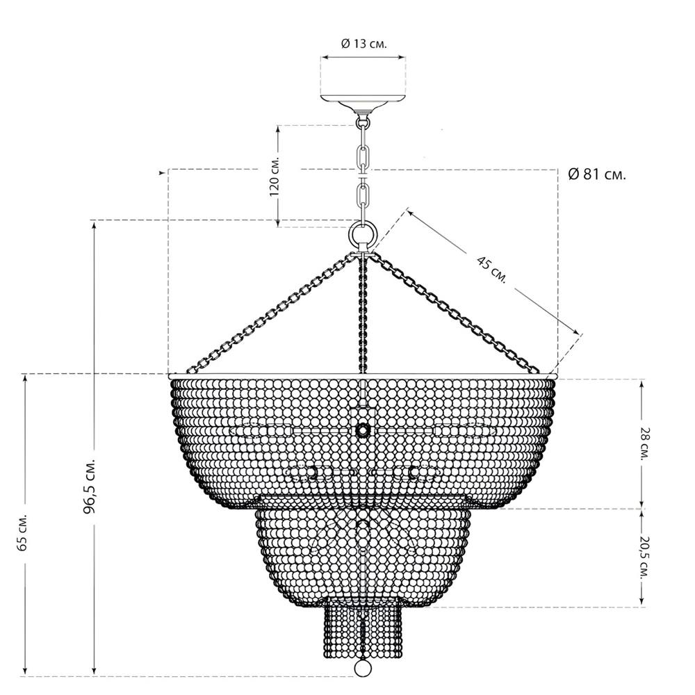 Люстра двухъярусная со стеклянными бусами Glass Bead Chandelier в Москве