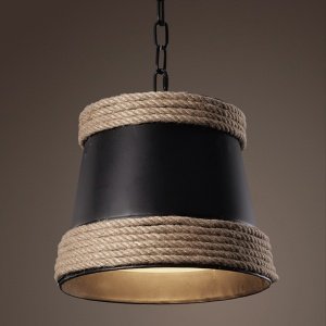 Подвесной светильник Black & Hemp Pendant Lamp