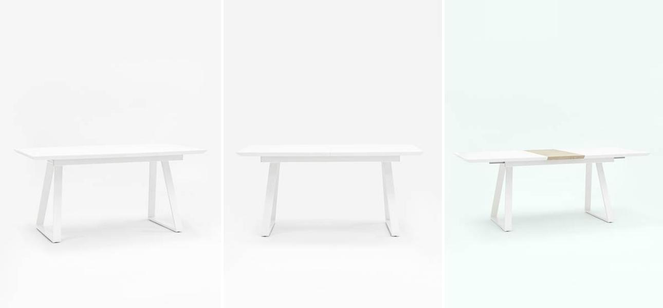 Стол обеденный раздвижной Magali ширина 160 белый - фото