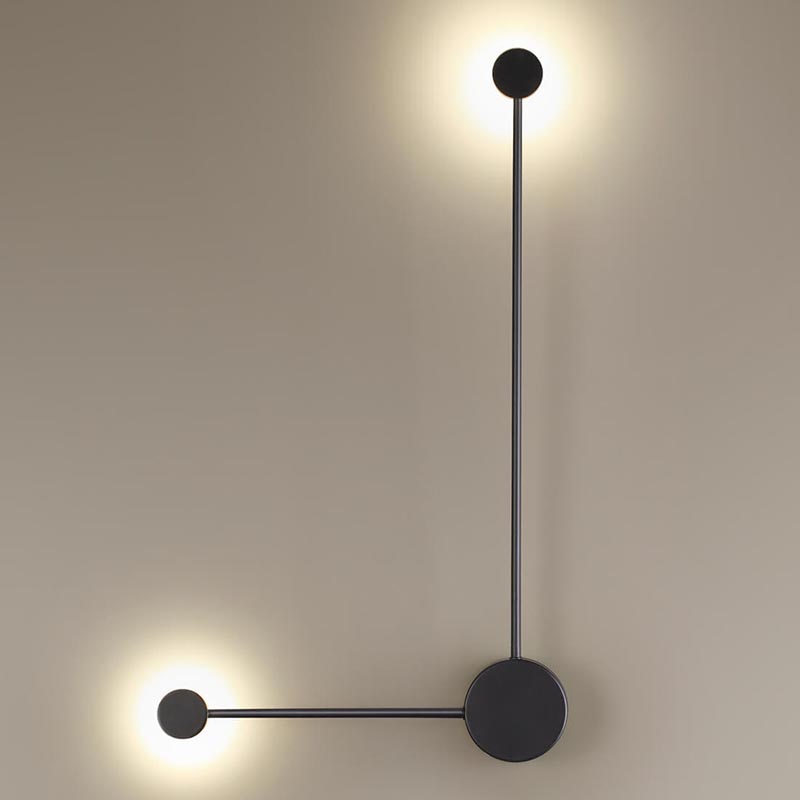  Pin Wall Light Black Angle    | Loft Concept 