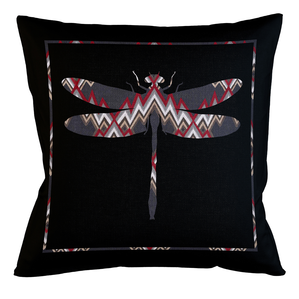 

Подушка декоративная стрекоза цветной орнамент Ikat Pattern