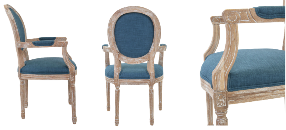 Стул French chairs Provence Blue ArmChair - фото