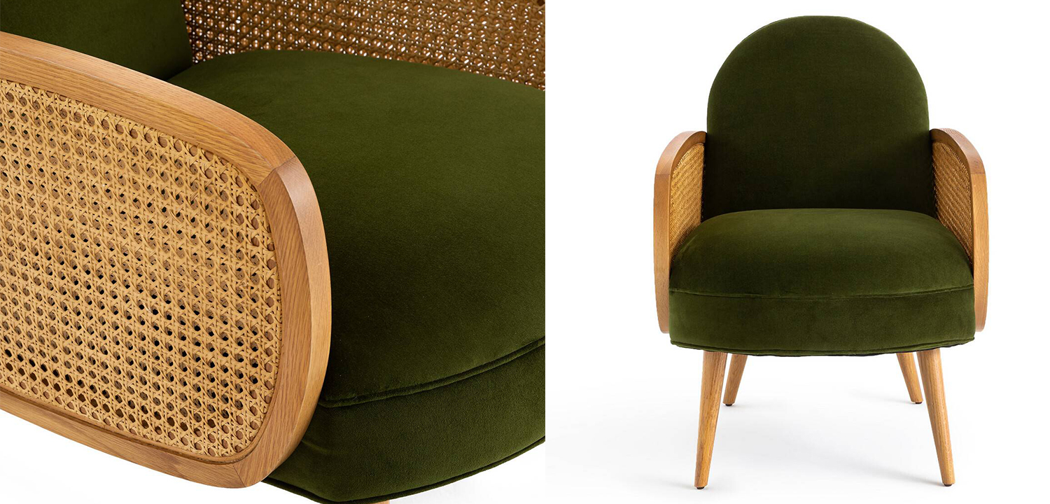 Кресло Morten Wicker Green Armchair - фото №1