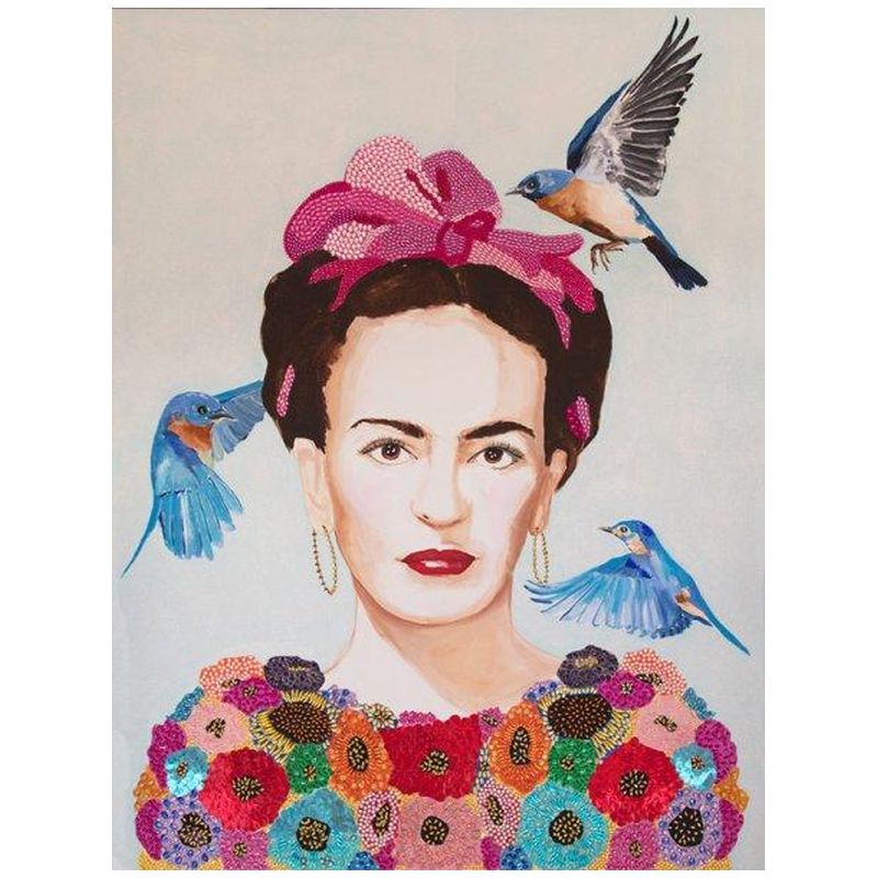  Frida with Bedazzled Flower Dress and Three Blue Birds    | Loft Concept 