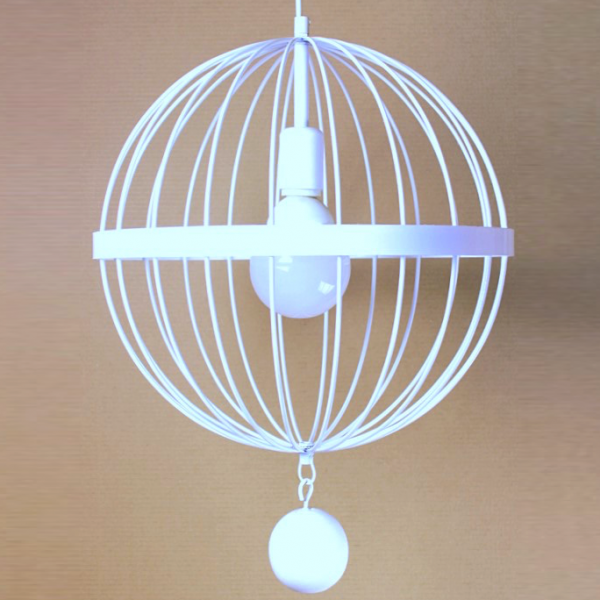   Wire Cage Pendant Spher White    | Loft Concept 