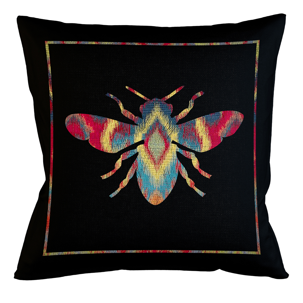 

Подушка декоративная пчела разноцветная Ikat Pattern