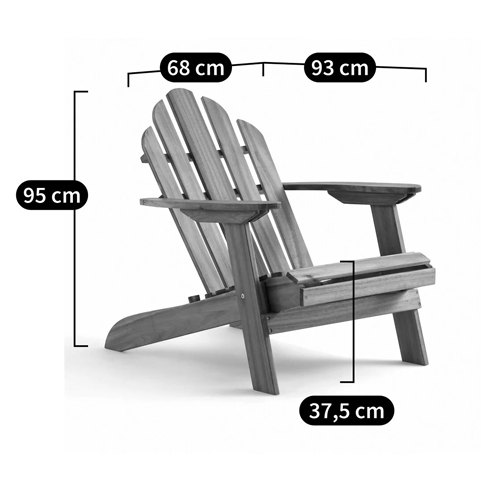      Adirondack Wooden Chair Natural  