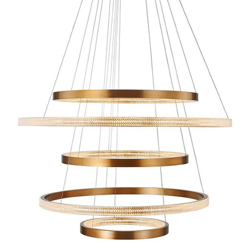      Five Round Horizontal Rings Brass Chandelier     | Loft Concept 