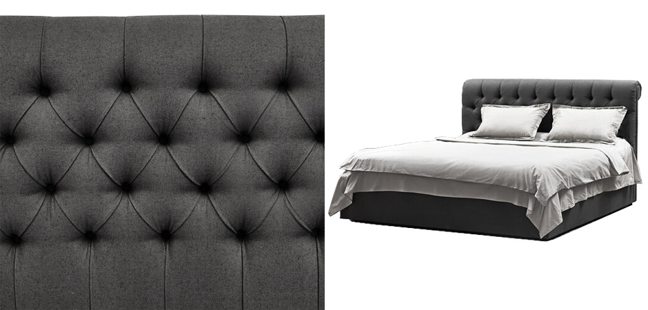 Кровать Gray Capitone Bed - фото №2