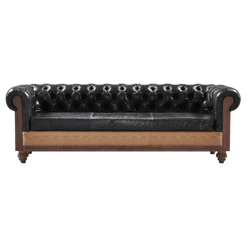 Диван Deconstructed Chesterfield Sofa triple Black leather